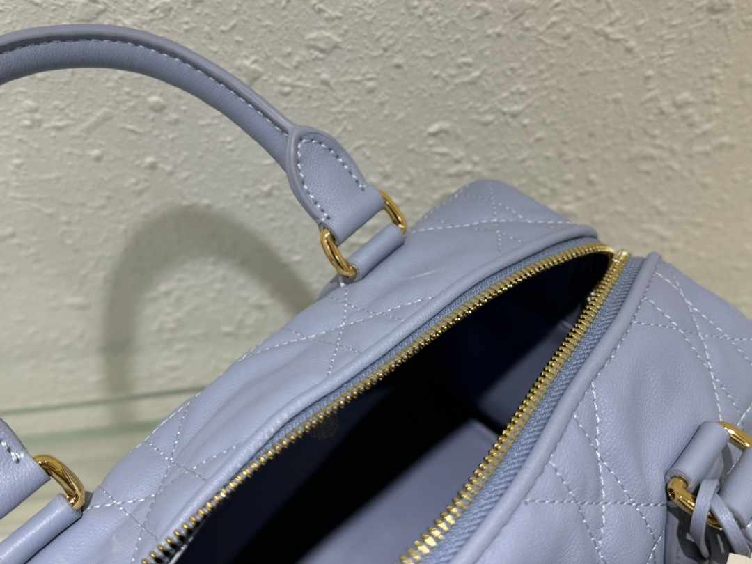 Dior Groove 25 Bag Pale Blue Macrocannage Calfskin